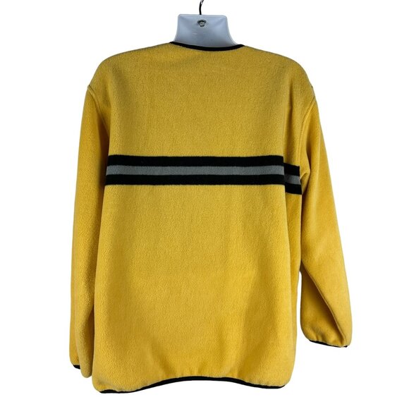 Covington Yellow V-Neck Sweater With Black Stripes Medium 100% Polyester - Picture 2 of 5